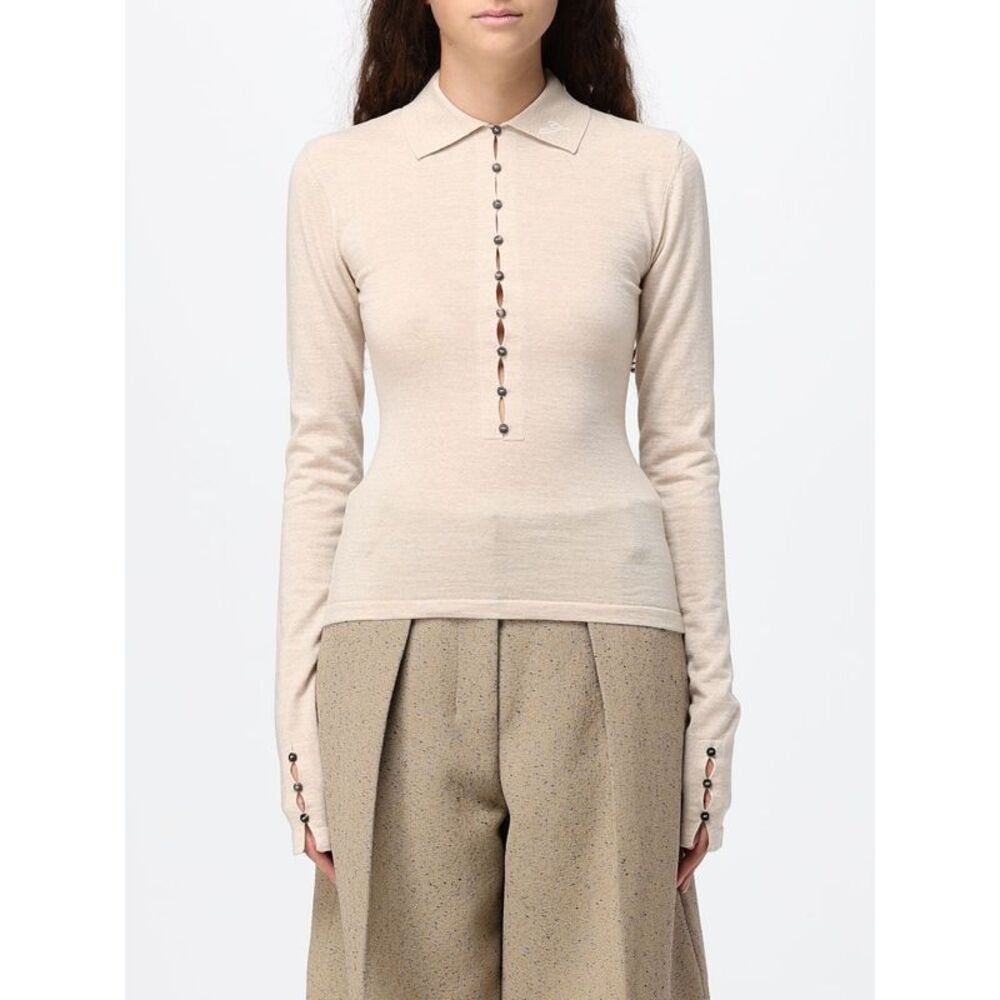 Jacquemus Women Jacquemus Slim Fit Long-Sleeved Merino Wool Knit Polo